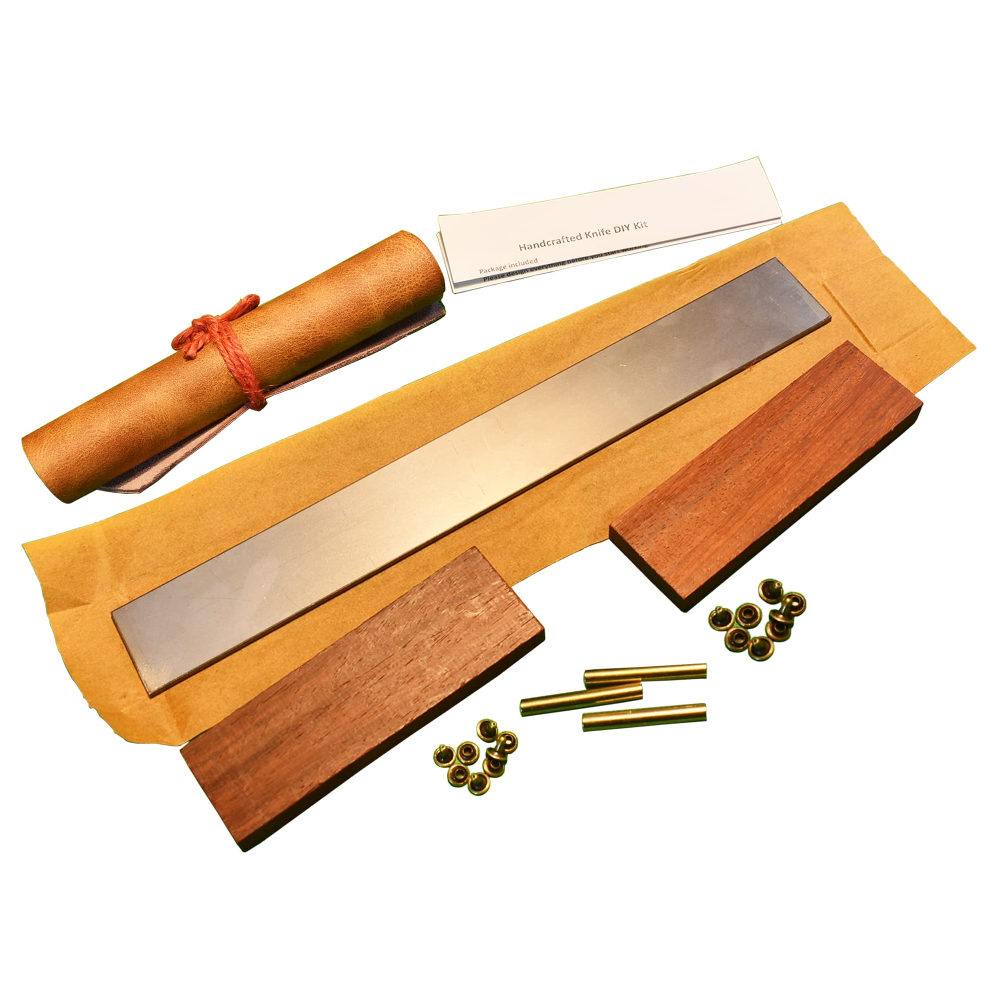 DIY Knife Making Kit - 1095 High Carbon Steel Blade, Pins & Handle Scales - Perfect for Woodworking, Hunting & Outdoor Survival