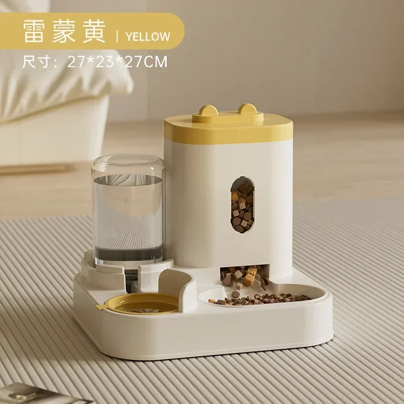 Automatic Pet Feeder Bowl with Water Dispenser - Smart Dog & Cat Food and Water Bowl for Convenient Feeding at Home or Travel