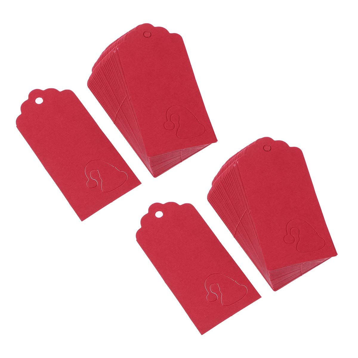 PRETYZOOM 100pcs Christmas Kraft Paper Hang Tags with Hollow Santa Hat Design - Eco-Friendly Party Labels for Holiday Decorations, Gift Wrapping & DIY Crafts