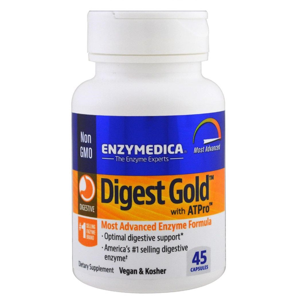 Enzymedica Digest Gold 45 Capsules - Advanced Digestive Enzymes Supplement for Better Digestion & Gut Health | Supports Bloating Relief & Nutrient Absorption | Ideal for Meals, Travel & Digestive Comfort