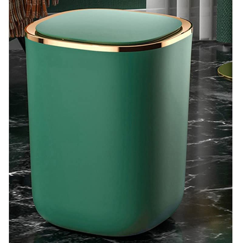 Automatic Sensor Trash Can - Smart Motion Sensing Waterproof Garbage Bin with Lid for Kitchen, Bathroom, Toilet - 23.5 x 23.5 x 30cm (Green) | Hands-Free Waste Disposal for Home & Office Use