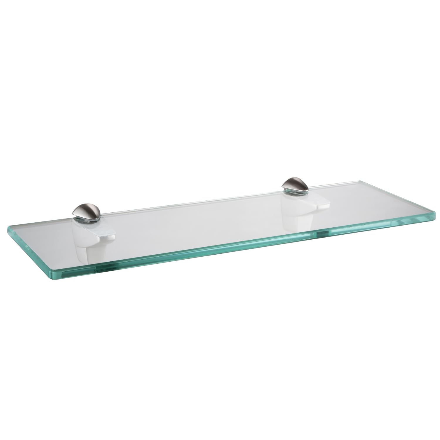 XVL 14-Inch Brushed Nickel Bathroom Glass Shelf - GS3004A-G - Perfect for Shower, Vanity & Bathroom Organization