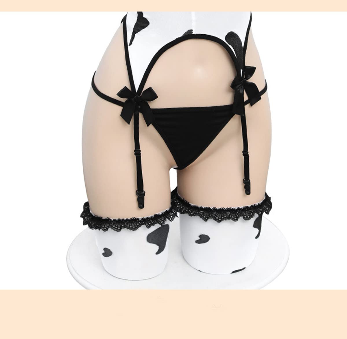 Sexy Teddy Lingerie for Women - Naughty Exotic Babydoll Bodysuit with Garter Belt & Stockings | Kawaii Role Play Costume for Valentine's Day & Romantic Nights