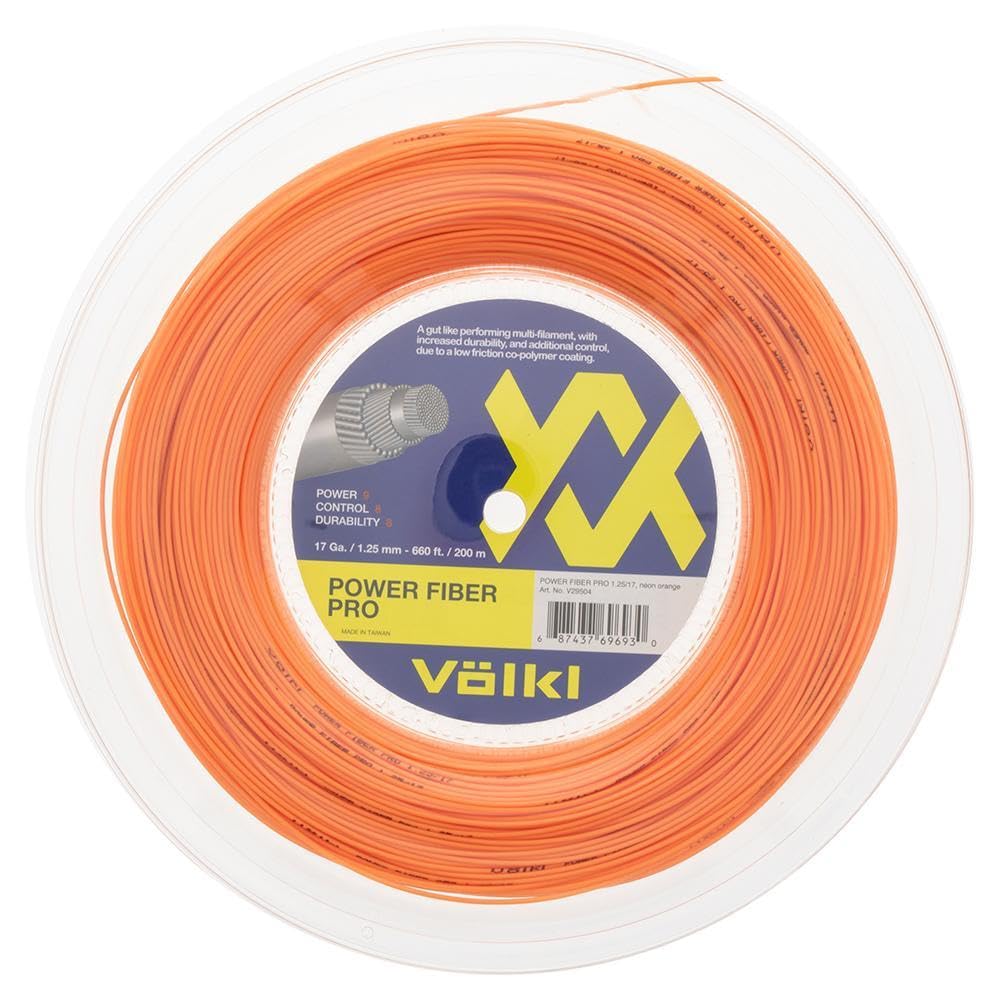 Volkl Power Fiber Pro Tennis Racket String - High Durability Multifilament for Enhanced Feel & Control - Perfect for Competitive Play & Recreational Tennis
