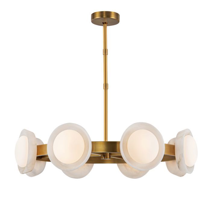 Alonso 8-Liter LED Chandelier Pendant Light - Vintage Brass & Urban Bronze Finish - Elegant Dining Room & Foyer Lighting Fixture