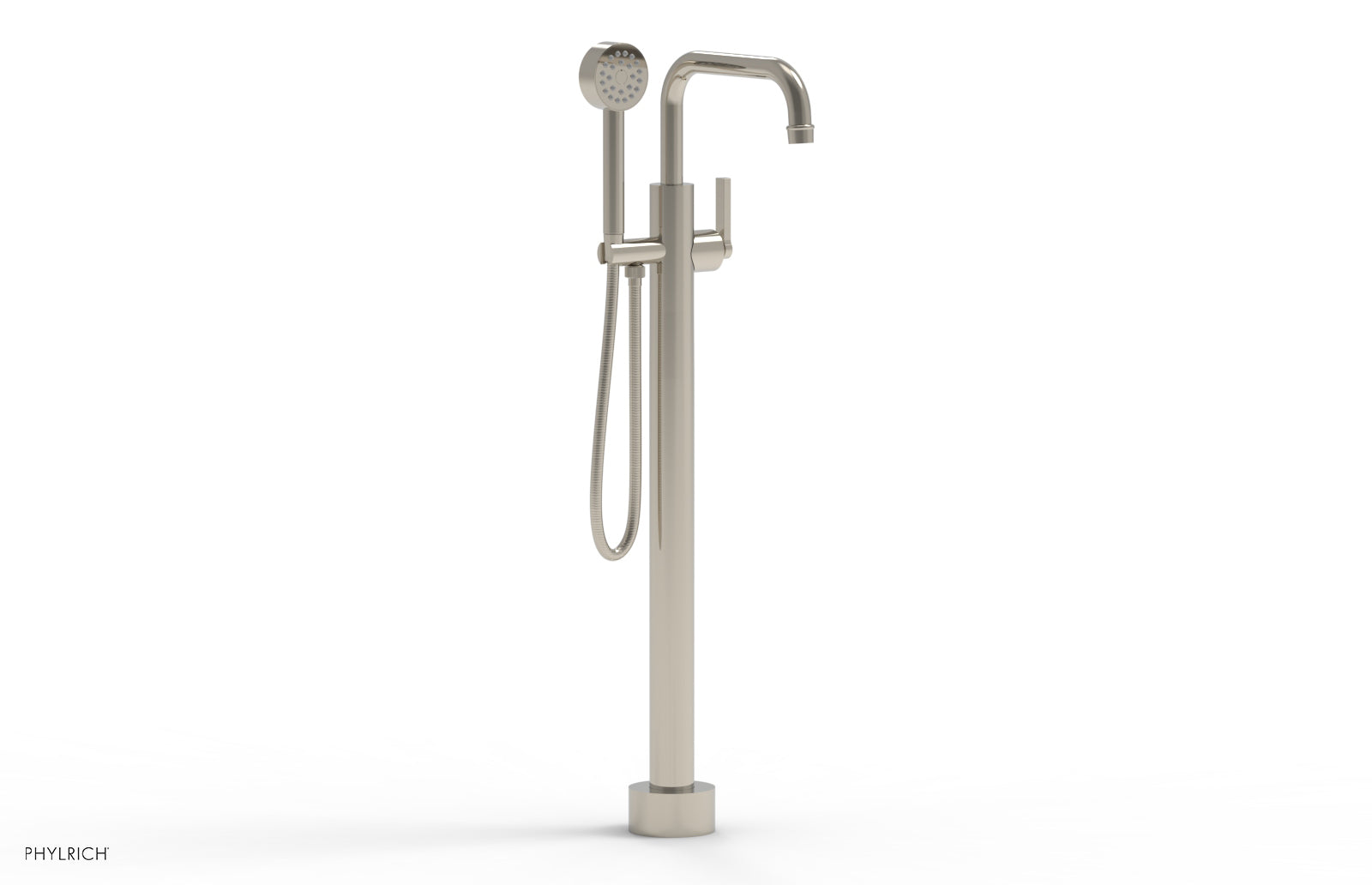 HEX MODERN Tall Floor Mount Tub Filler with Lever Handle & Hand Shower - Model 501 55 01 - Perfect for Contemporary Bathroom Renovations & Spa-Like Shower Experiences