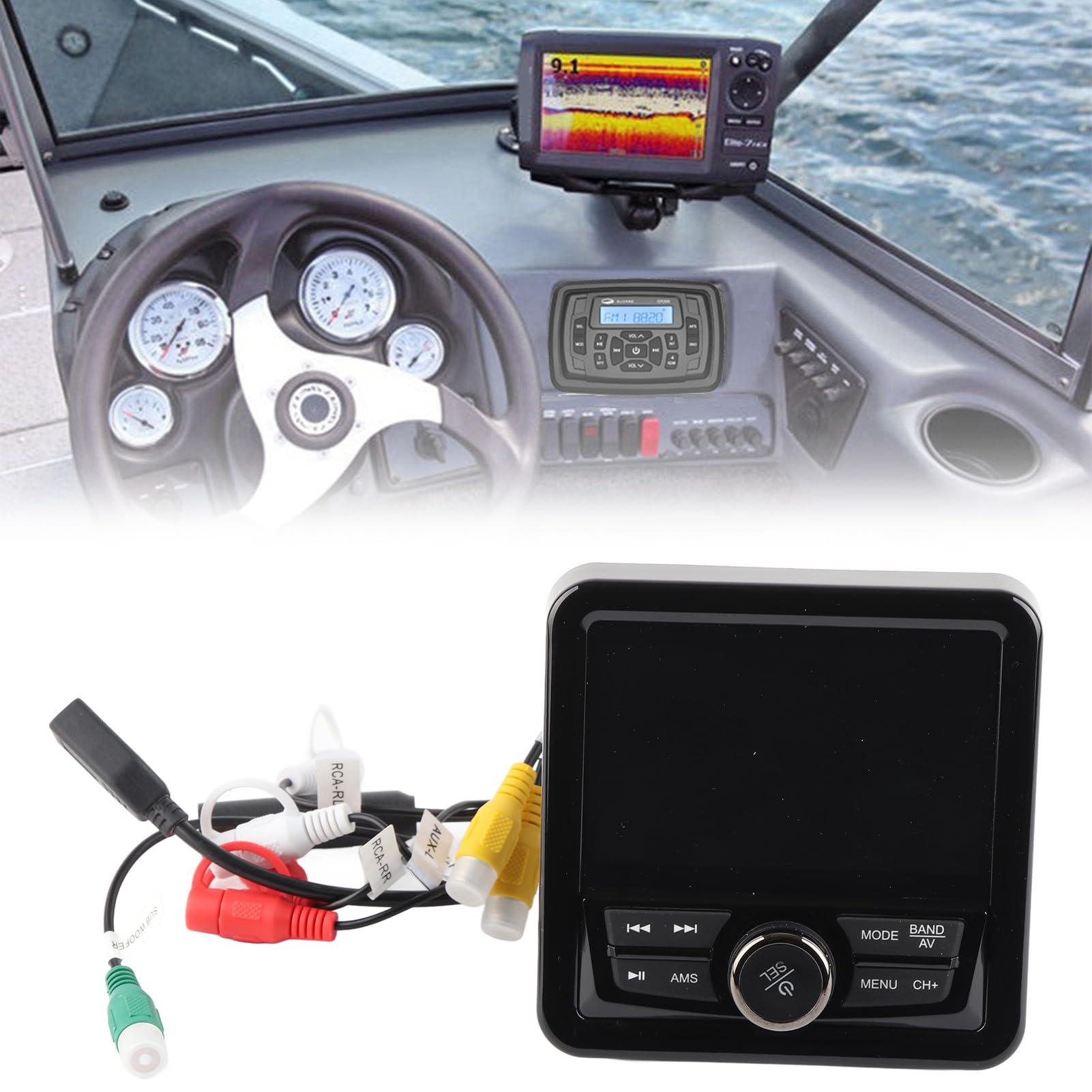 Waterproof Marine Stereo with Bluetooth - MP3/MP5 Media Player for Yachts, Boats & Cars | Lossless Audio, USB/SD Playback | Perfect for Sailing, Fishing & Road Trips