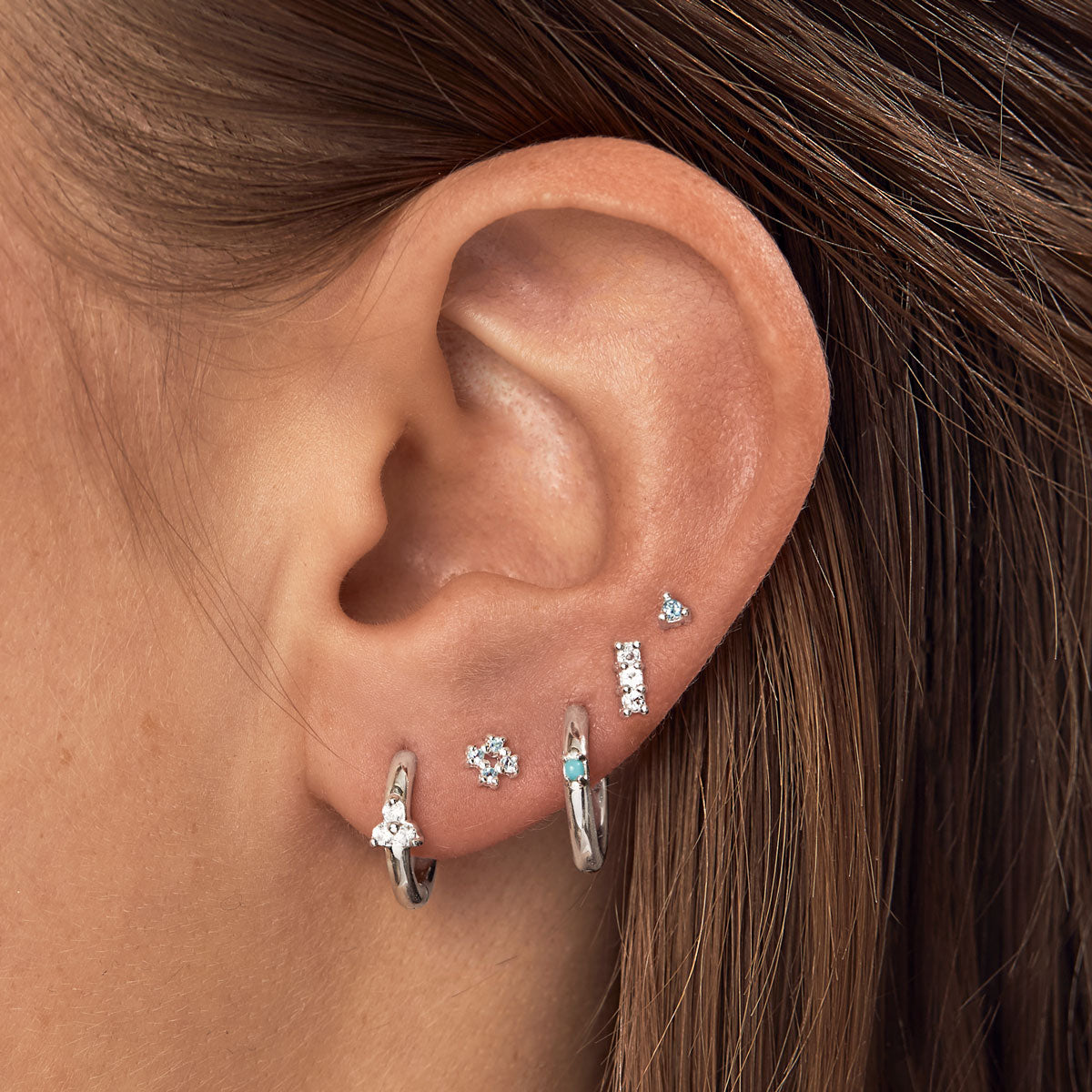 White Topaz Stud Earrings for Women - Genuine Star Trail Gemstone Jewelry - Perfect for Everyday Wear, Parties & Gifts