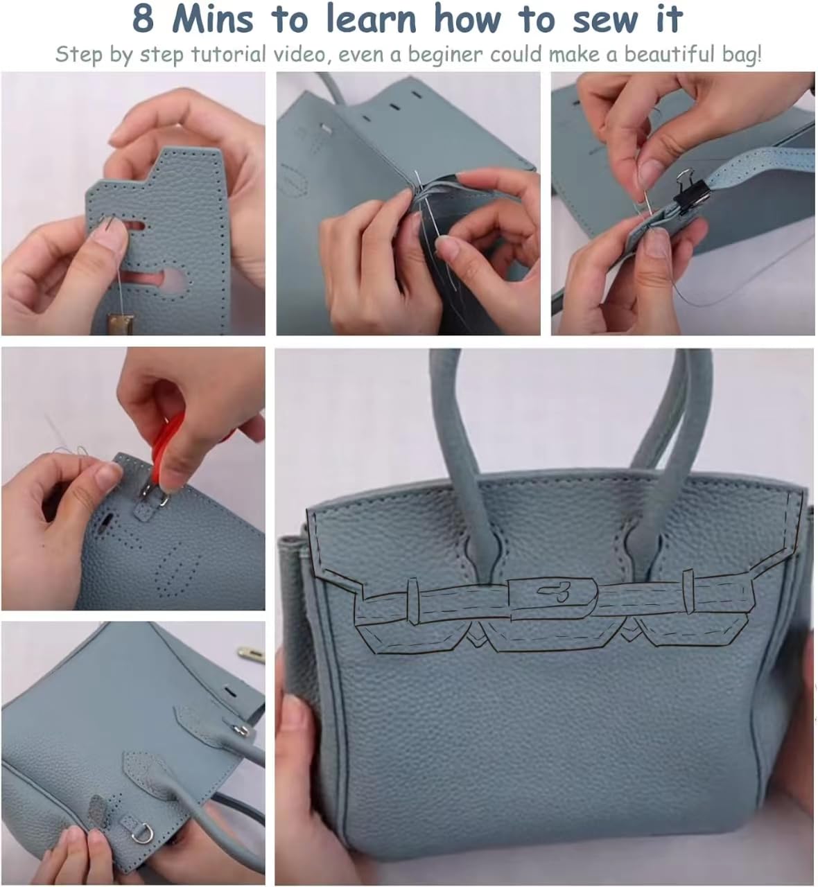 POPSEWING DIY Leather Bag Making Kit - Premium Handcrafted Designer Handbag Kit for Women & Girls - Adult & Teen DIY Craft Project - Personalized Gift Idea (Black) | Perfect for Fashion Accessories, Home Sewing Projects & Creative Gifts
