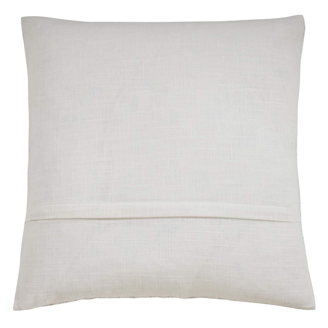 Distressed Metallic Foil Cotton Throw Pillow Cover with Insert - 27x27 Inch Silver Decorative Pillow for Couch, Living Room & Bedroom - Perfect for Farmhouse, Boho & Modern Home Decor