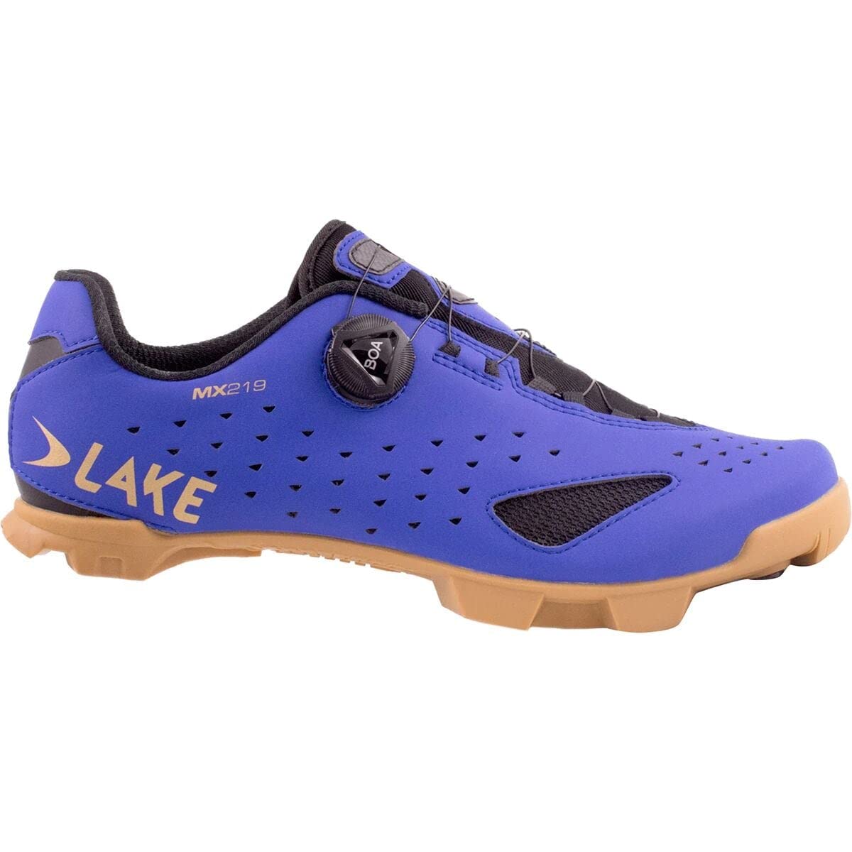 Lake MX219 Wide Cycling Shoes for Men - Comfortable & Durable Strong Blue/Gold Size 43.5 | Perfect for Road Biking & Indoor Cycling Training