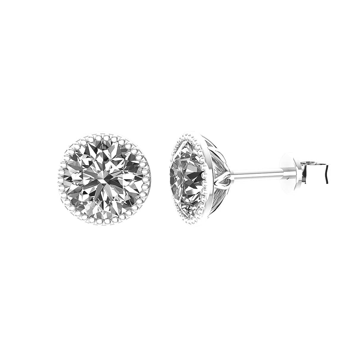 Moissanite Stud Earrings for Women - Round Brilliant Cut 925 Sterling Silver Earrings | Excellent Cut Grade, Affordable Fine Jewelry Gifts for Her, Girls | Perfect for Weddings, Anniversaries & Everyday Wear