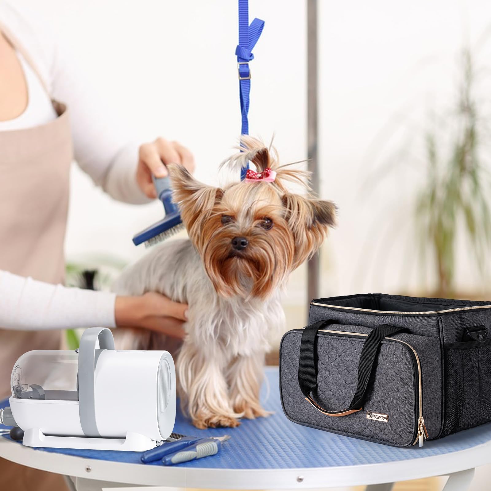 Premium Dog Grooming Vacuum Bag - Pet Hair Collection Kit for Vacuum Grooming Tools | Grey | Perfect for Home, Salon & Professional Pet Grooming Sessions