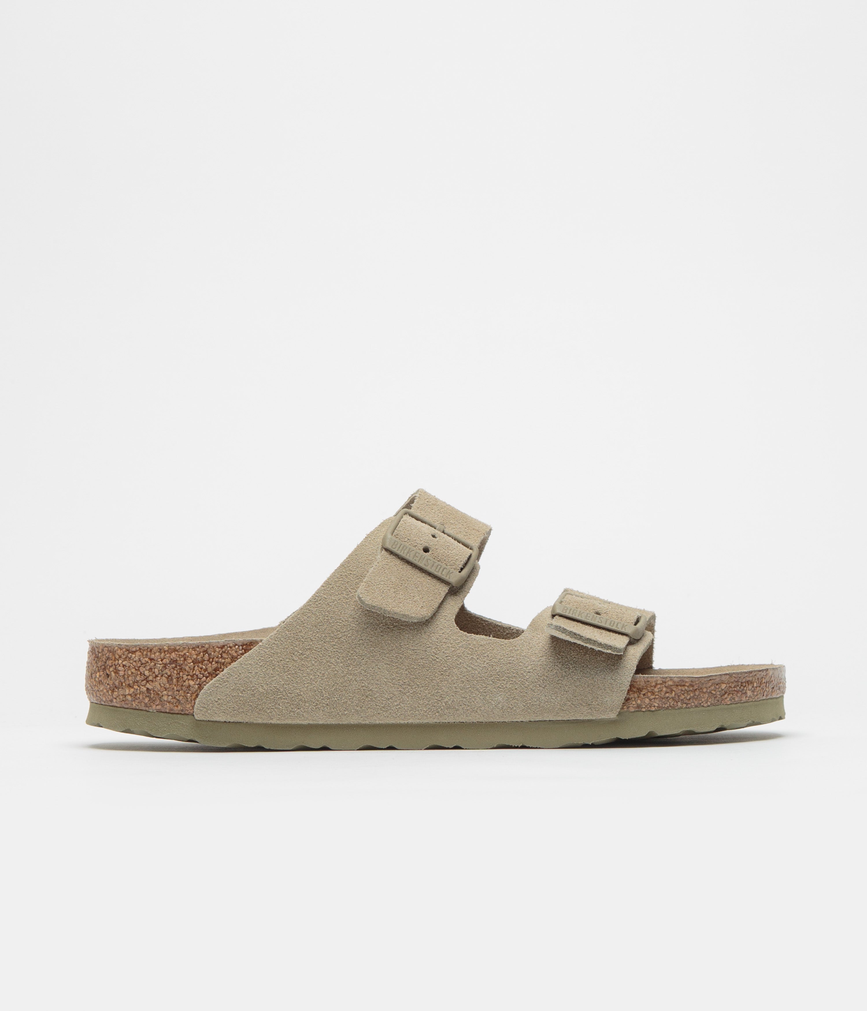 Birkenstock Arizona SFB Narrow Sandals for Women & Men - Comfortable Cork Footbed, Adjustable Straps - Faded Khaki - Perfect for Beach, Walking & Casual Wear