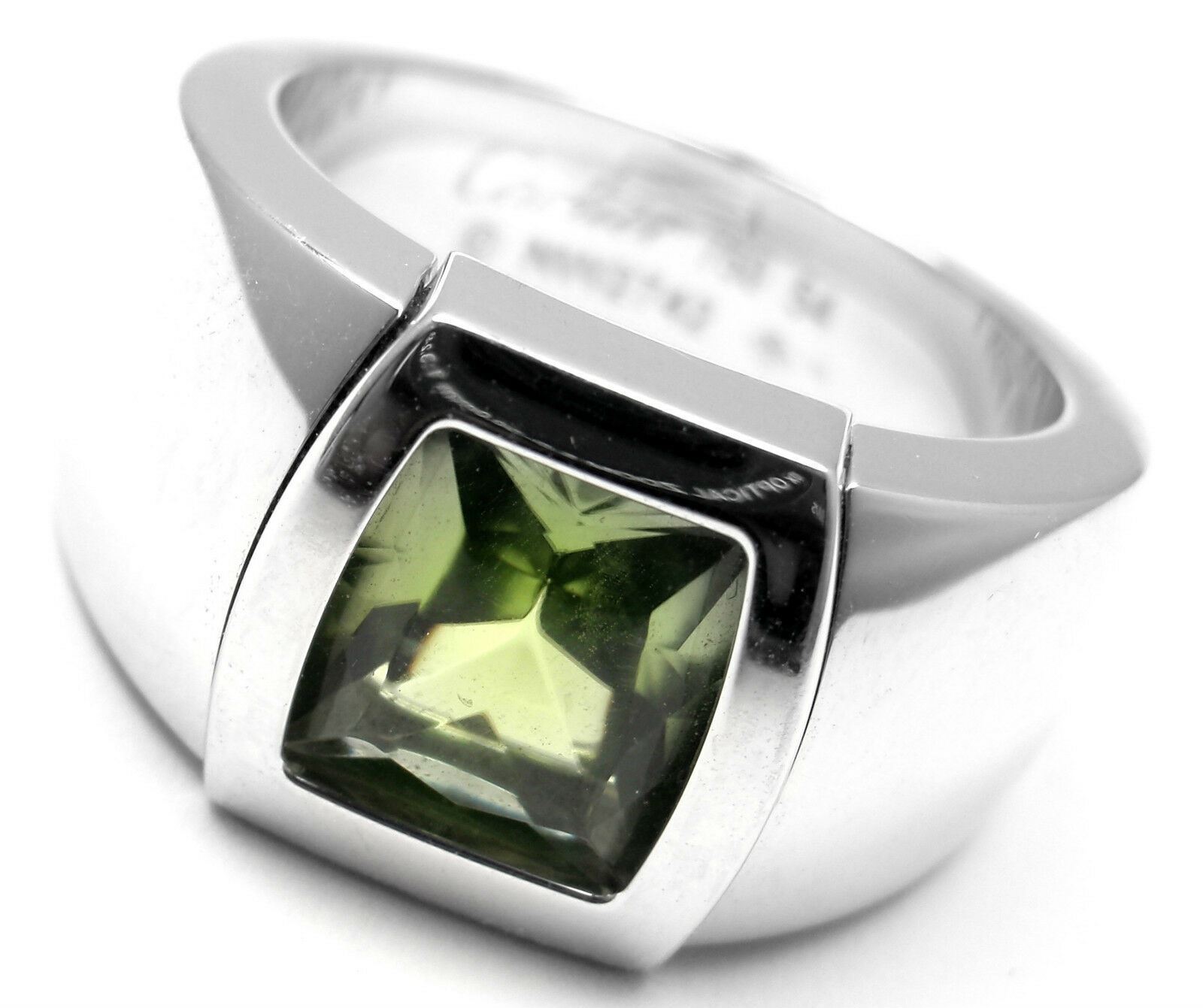 Authentic Cartier La Dona 18k White Gold Peridot Ring with Box & Certificate - Luxury Jewelry for Women, Perfect for Anniversaries, Weddings & Special Occasions