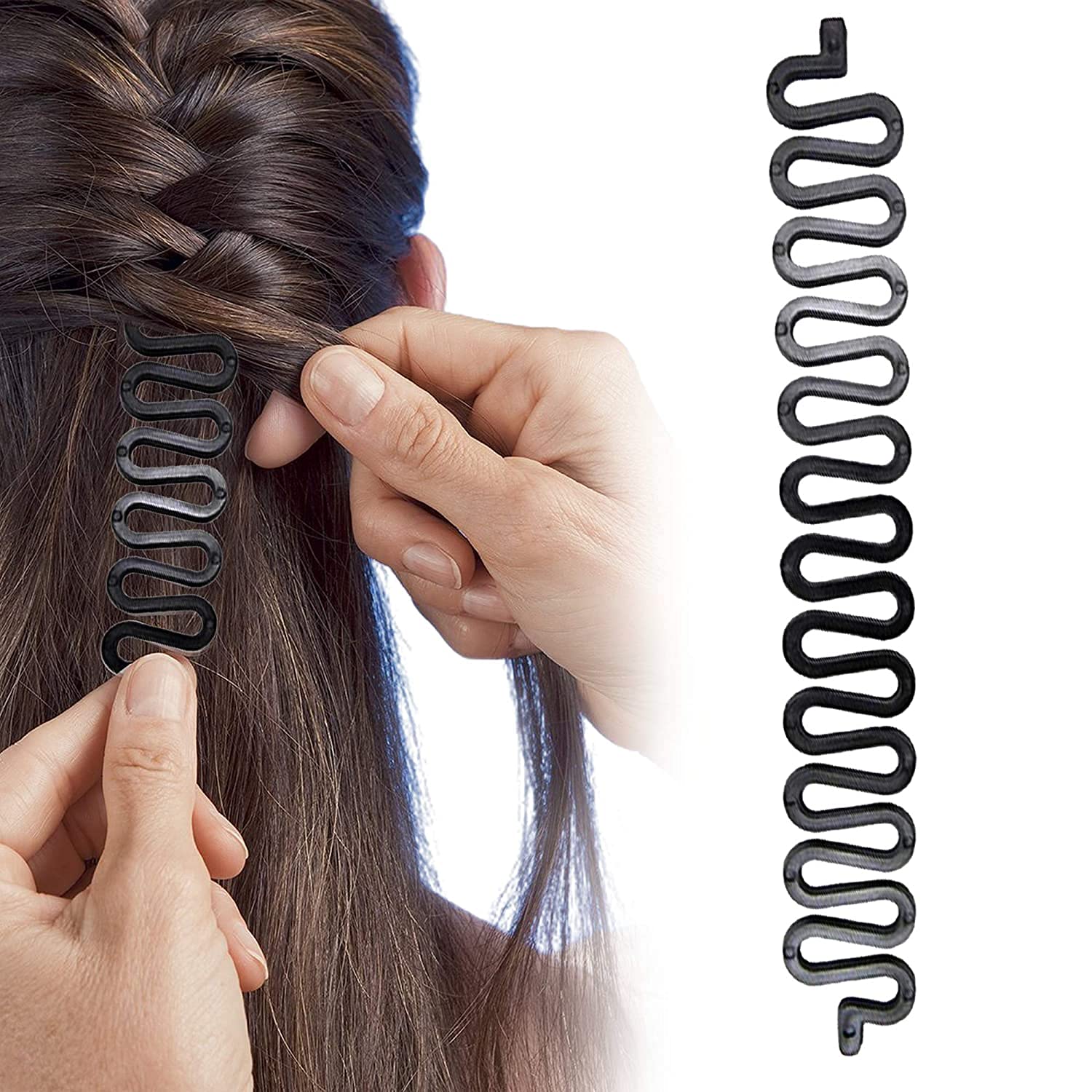 Fashion Fitoor Hair Braider & Styling Tool Set - 2 Pack French Braid Maker, Bun Maker, Twist Plait Clip Stick for Women & Girls | Perfect for Parties, Weddings & Everyday Hairstyles