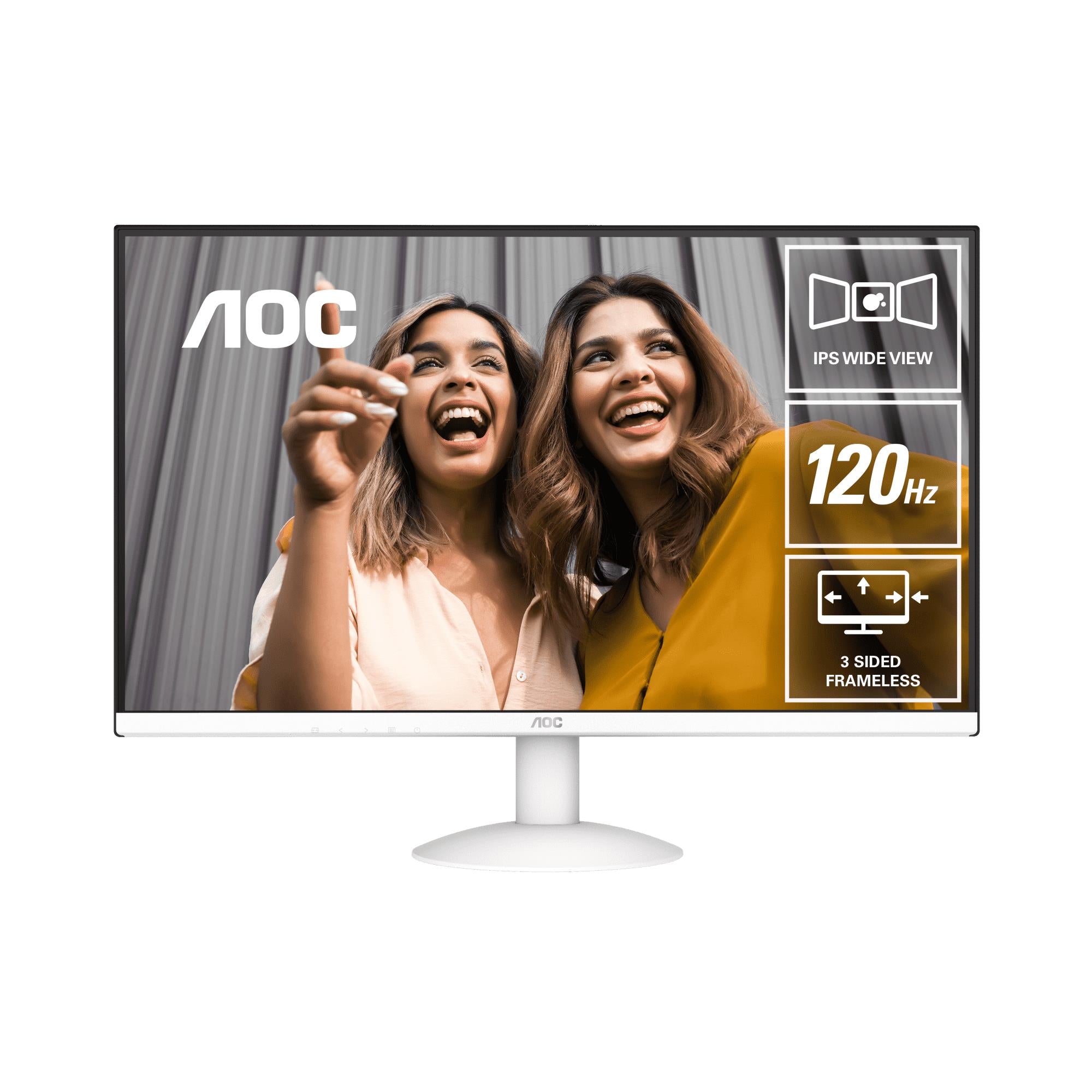 AOC 27B30H/BW 27-Inch Full HD 120Hz Ultra Slim Computer Monitor (White) - Perfect for Gaming, Office Work & Home Entertainment