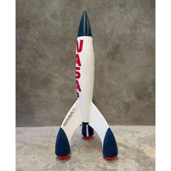 LM Treasures Small Space Rocket Statue - Miniature NASA Rocket Model for Home Office Decor, Science Enthusiast Gift, Astronomy Lover Collectible - Perfect for Bookshelf, Desk Display & Space-Themed Room Decor