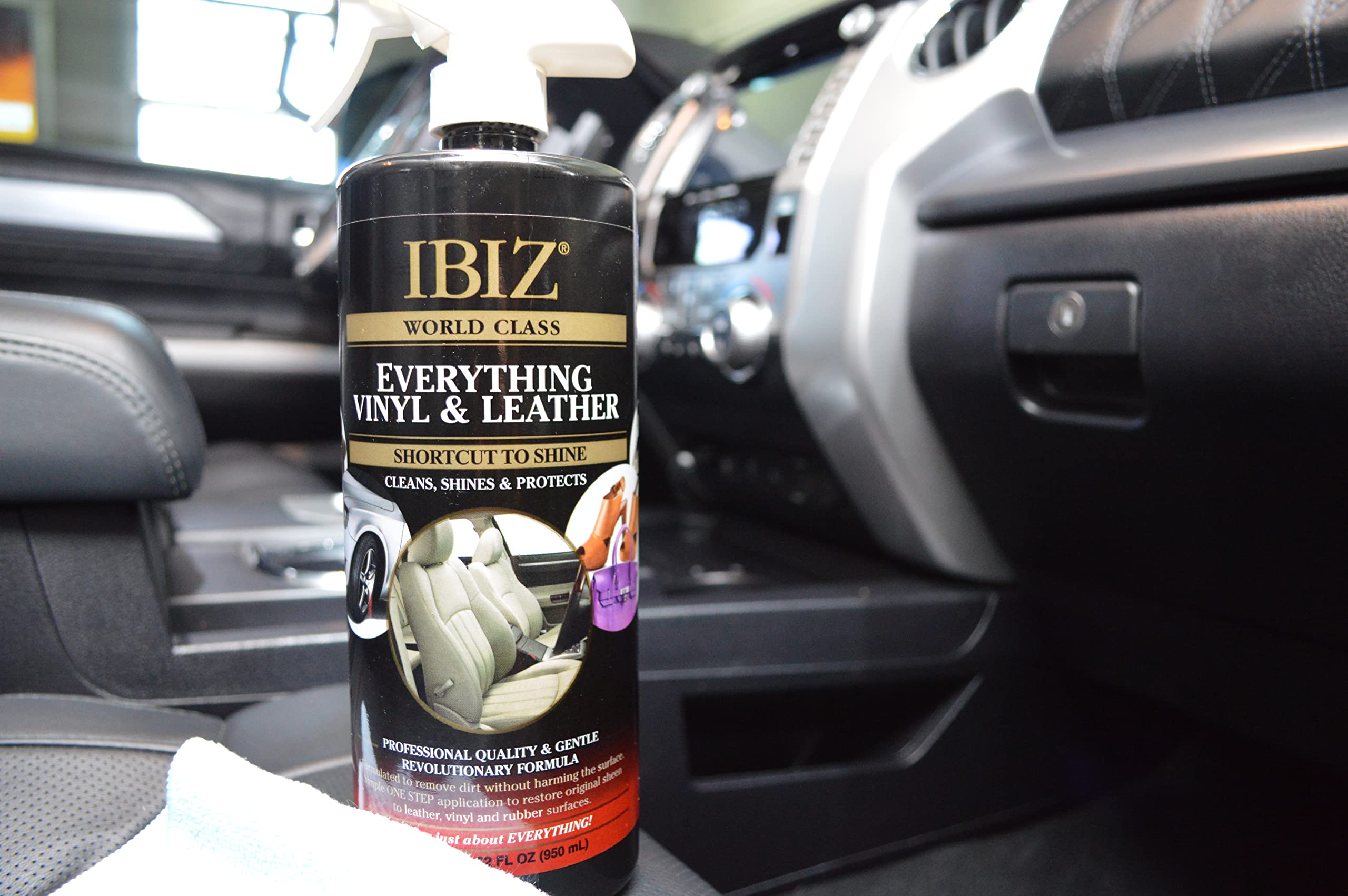 IBIZ® Premium Leather Cleaner for Car Seats, Couches & Vinyl - Professional Grade, Easy-to-Use Formula for Auto & Home Use | Perfect for Cars, Trucks, Sofas & Furniture Care