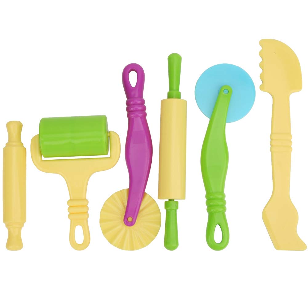 6-Piece Dough Tool Set for Kids - Plastic Clay Modeling Tools with Molds for Play Dough, DIY Crafts & Sensory Play - Perfect for Children's Art Projects & Creative Learning Activities