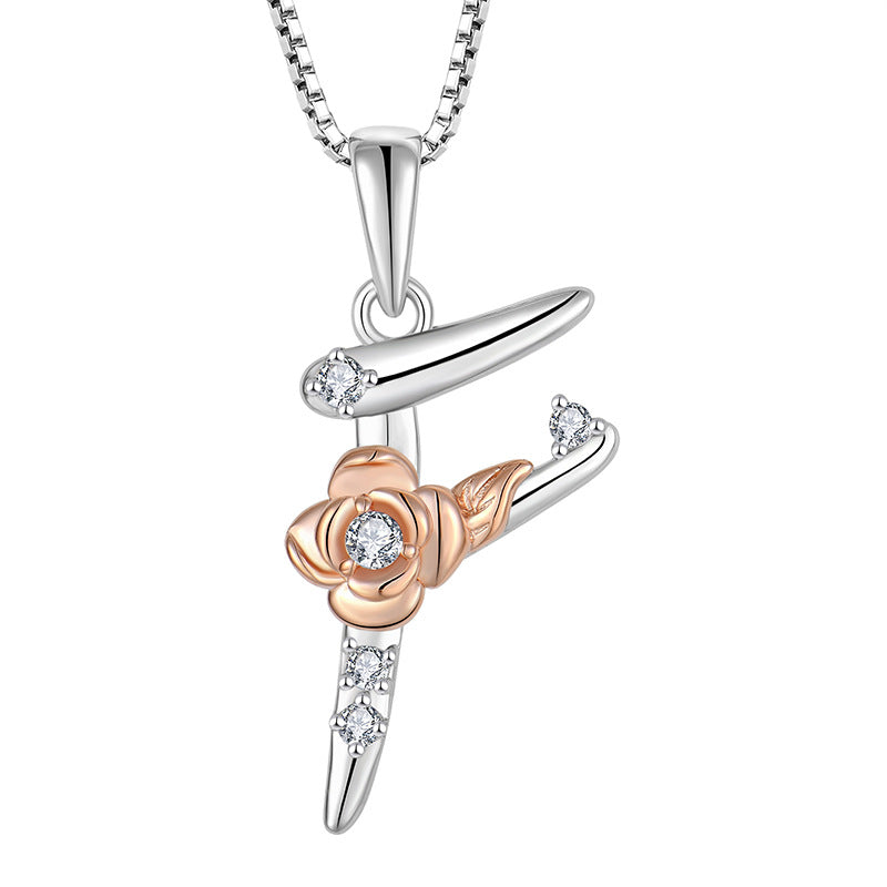 925 Sterling Silver Necklace for Women - Personalized Initial Pendant with Zircon - Elegant Collarbone Chain Jewelry Gift for Her - Perfect for Birthdays, Anniversaries and Special Occasions