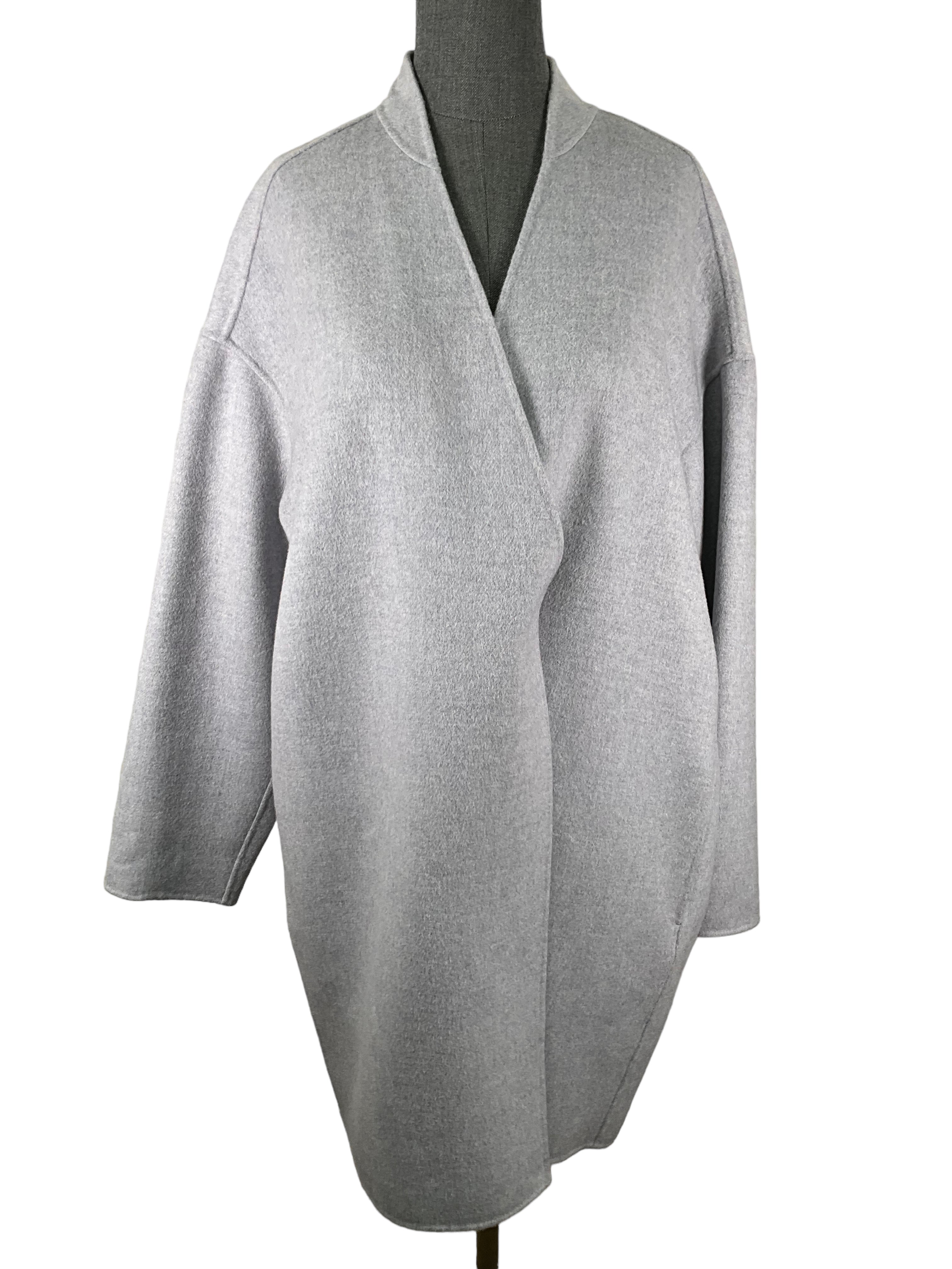 Kinross Cashmere Gray Wool Coat for Women - XL Size | Warm Winter Overcoat for Cold Weather | Perfect for Office, Travel & Formal Occasions