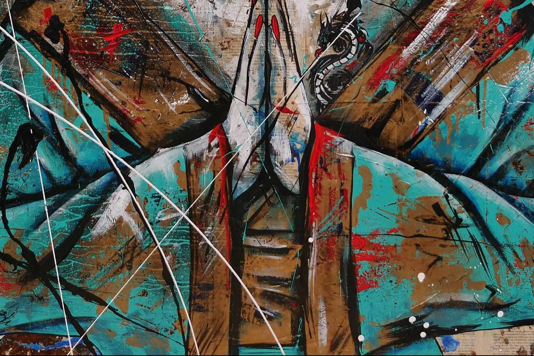 140cm x 100cm Hisui Jade Geisha Urban Pop Art Painting - Modern Home Decor for Living Room, Bedroom & Office - Perfect Gift for Book Club Members & Art Lovers