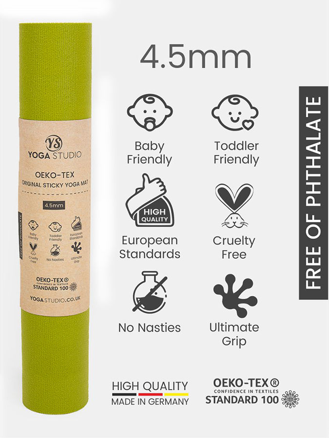 Premium Non-Slip Yoga Mat 4.5mm Thick - OEKO-TEX Certified, Eyelet for Hanging - Perfect for Hot Yoga, Pilates & Home Workouts