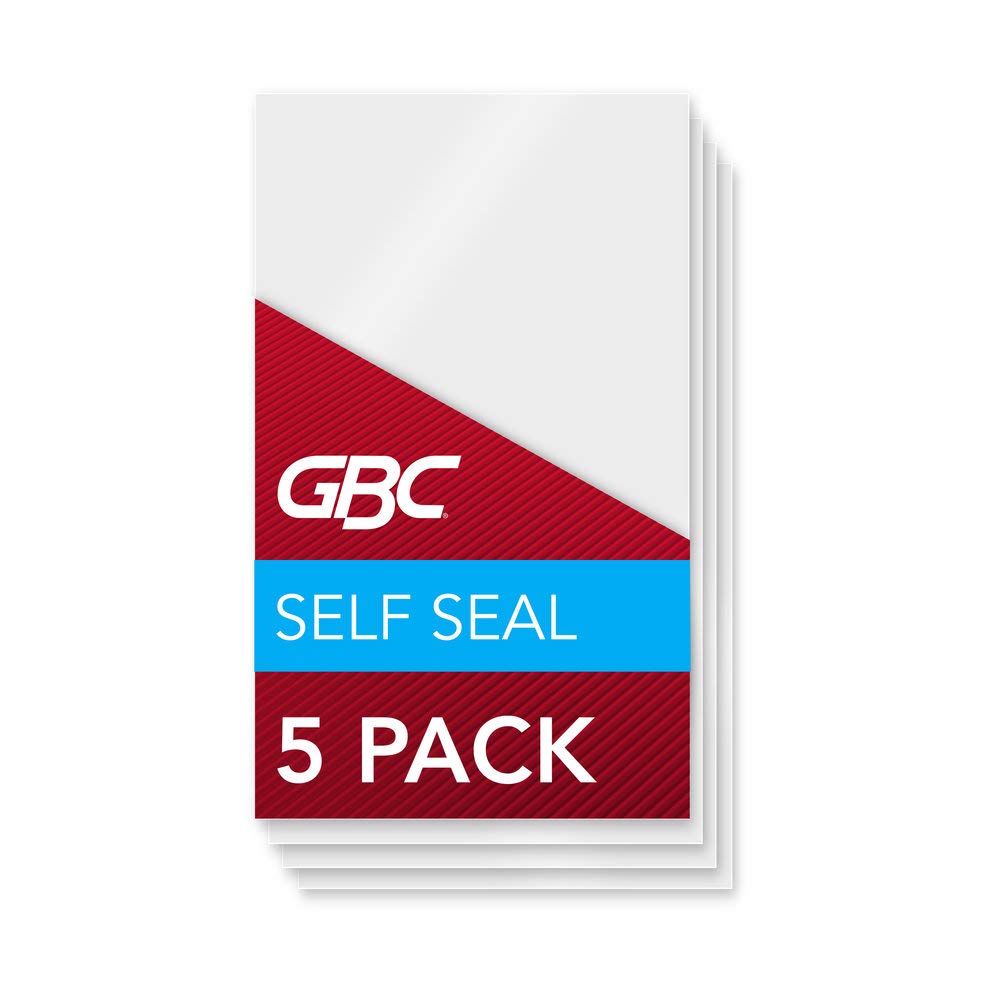 GBC Self Adhesive Laminating Sheets - 8 Mil Thick Luggage Tag Size Pouches with Self Seal (5 Pack) - Perfect for Document Protection, ID Badges & Travel Accessories