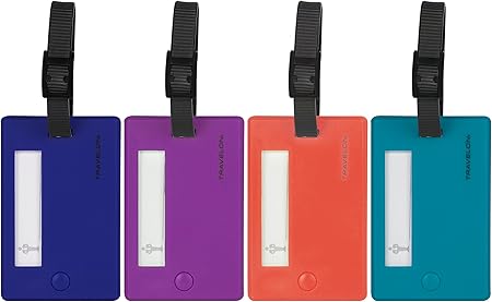 Tosca LT1521 Pastel Color Plastic Luggage Tags - 6 Pack Assorted Colors for Travel, Suitcases & Backpacks | Durable ID Tags for Airports, Cruises & Business Trips