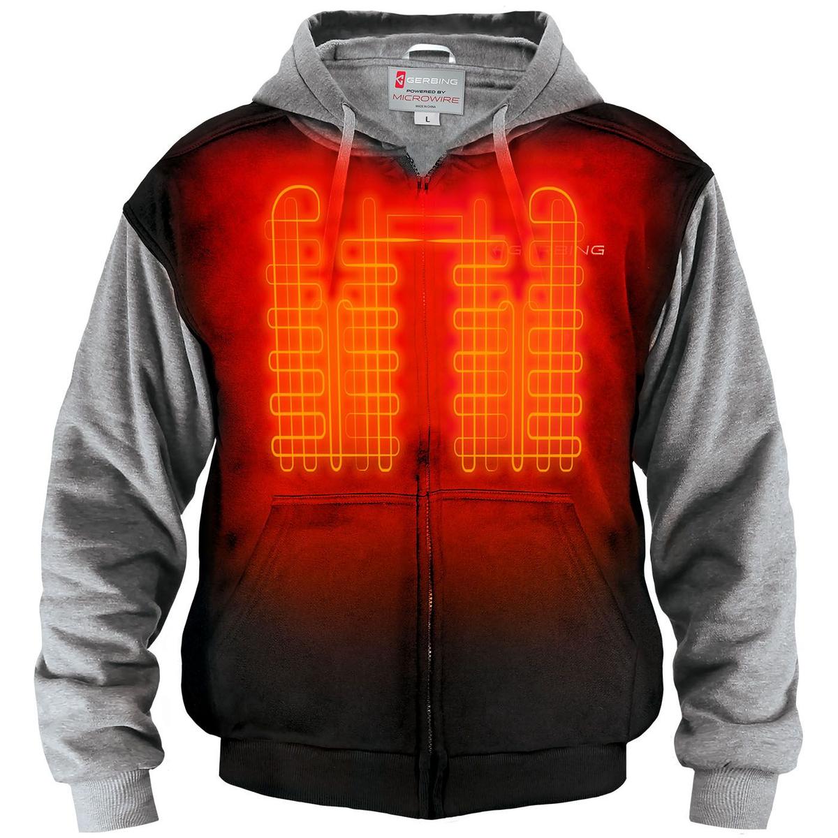 Gerbing 7V Heated Jacket for Men & Women - Battery-Powered Electric Heated Hoodie with USB Charging - Perfect for Outdoor Work, Motorcycle Riding & Winter Sports
