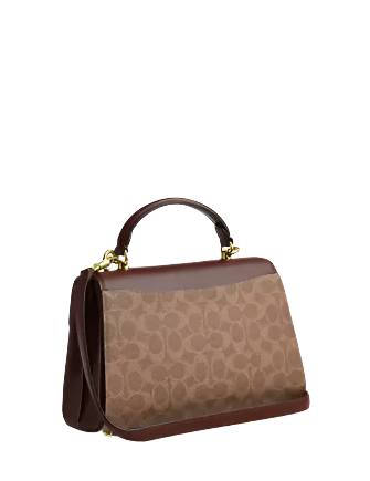 Coach Eliza Top Handle Bag in Signature Canvas - Stylish Crossbody Purse for Women, Perfect for Work, Travel & Everyday Use