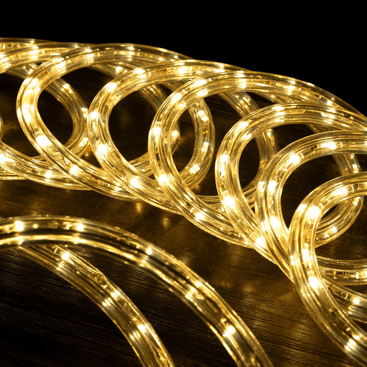 WYZworks 1656LEDs 150ft Warm White LED Rope Light - Connectable Waterproof Outdoor Lighting for Holiday, Patio & Home Decor (ETL Certified, Flexible PVC) - Perfect for Backyard Parties, Christmas Decorations & Landscape Accent Lighting