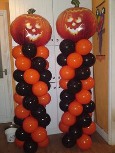 Halloween Pumpkin Column Decor - Spooky Outdoor & Indoor Halloween Decoration for Parties, Porch, Yard, and Home