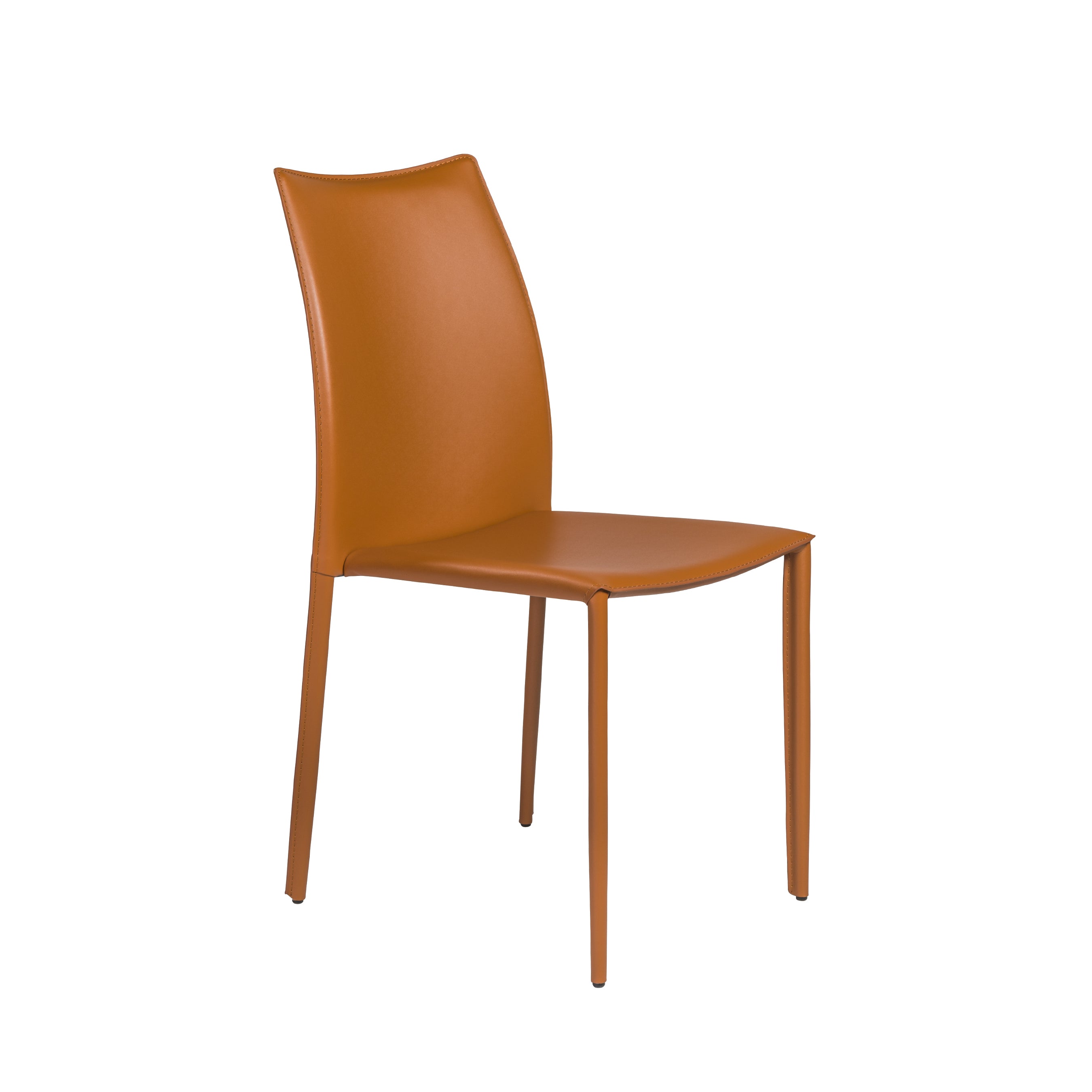 Dalia Leather Stacking Chairs (Set of 2) - Modern Dining Chairs for Kitchen, Restaurant, or Office - Comfortable & Space-Saving Seating Solution