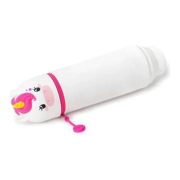 2 in 1 Cute Unicorn Silicone Pencil Case - Kawaii School & Office Supplies for Kids & Adults - Perfect for Backpack, Desk Organizer & Gift Idea