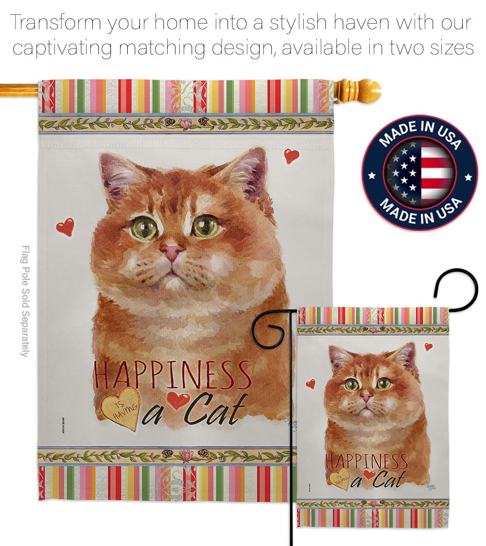 Scottish Cat Garden Flag Set - Double-Sided Pet Decor for Yard & Home