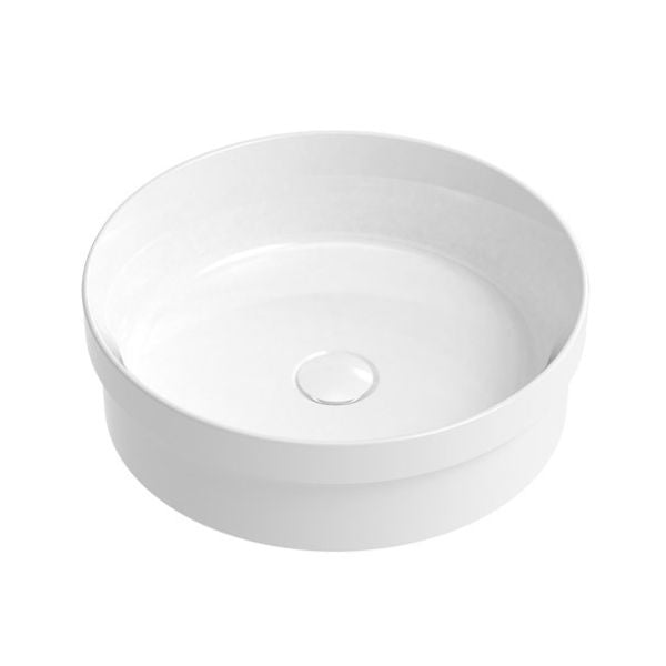 ADP Chandler 398mm Semi Inset Bathroom Basin - Gloss White Porcelain Sink for Modern Vanity & Powder Room Decor