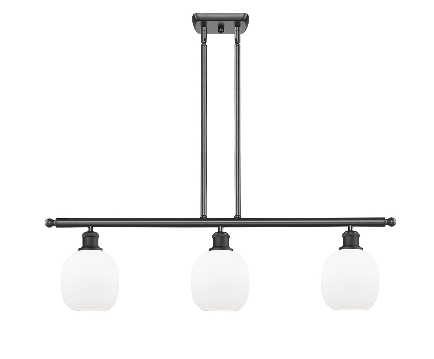 Innovations 516-3I-BK-G101-LED 3 Island Light Vintage Dimmable LED Pendant Lighting Fixture, Matte Black Finish - Perfect for Kitchen, Dining Room, and Bar Counter Decor