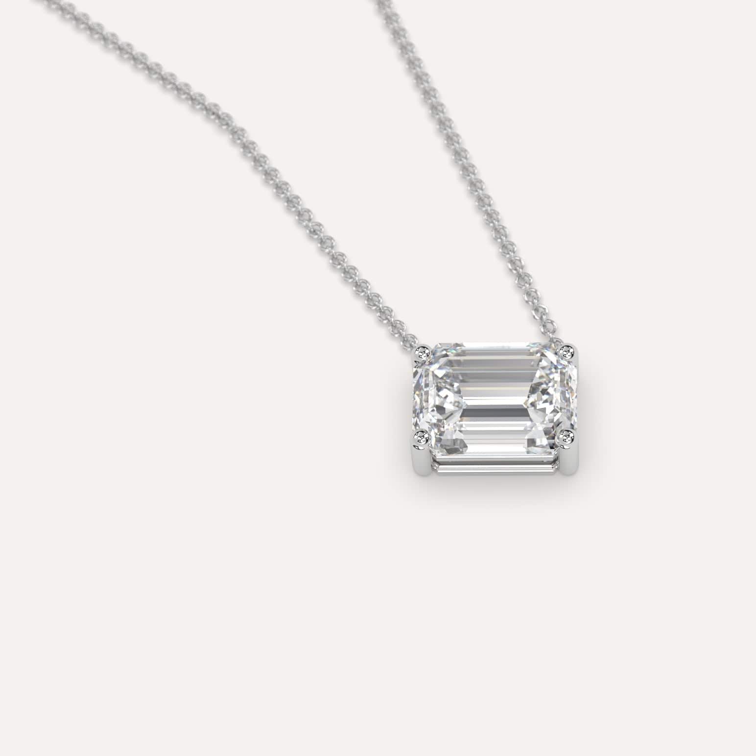 2 Carat Emerald Floating Diamond Necklace - Elegant 14K Gold Pendant for Women | Perfect for Weddings, Anniversaries & Special Occasions