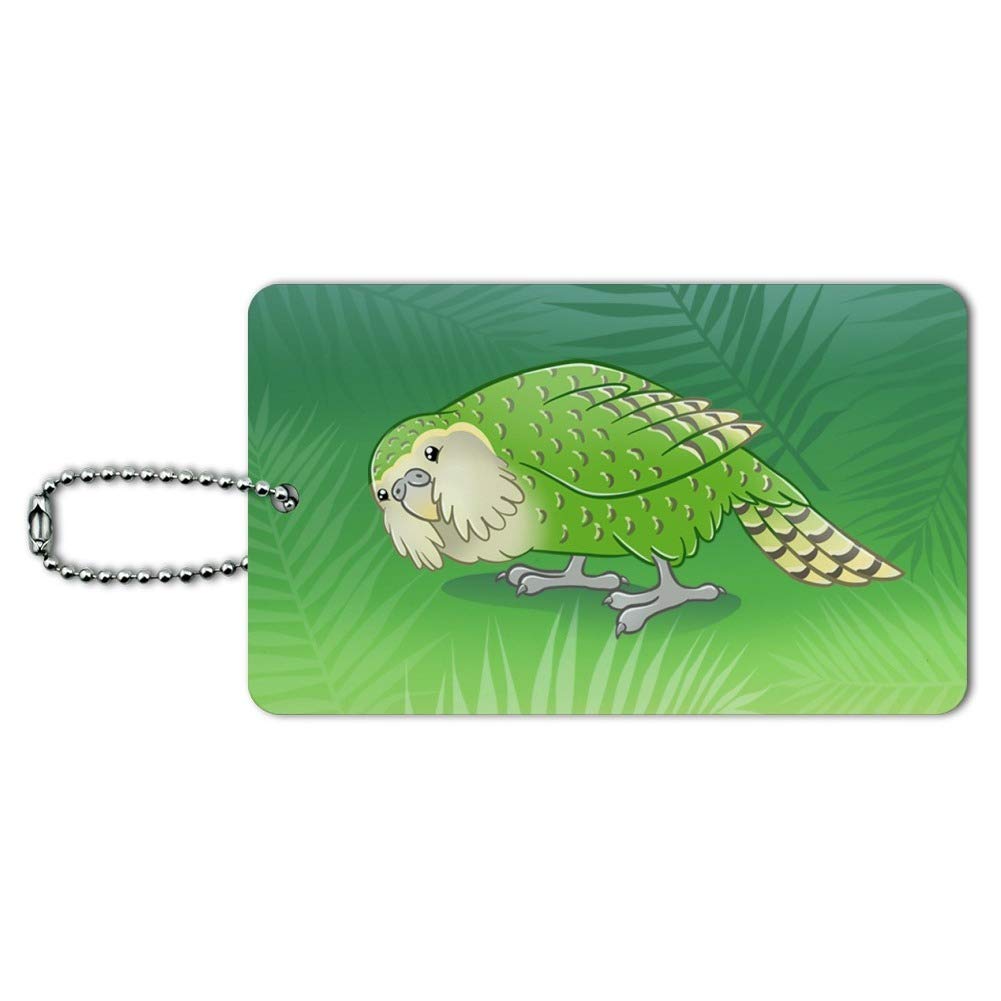 Kakapo Flightless Parrot Owl Luggage Tag - Durable Suitcase ID Card for Carry-On Bags - Perfect for Travel, Backpacks & Suitcases