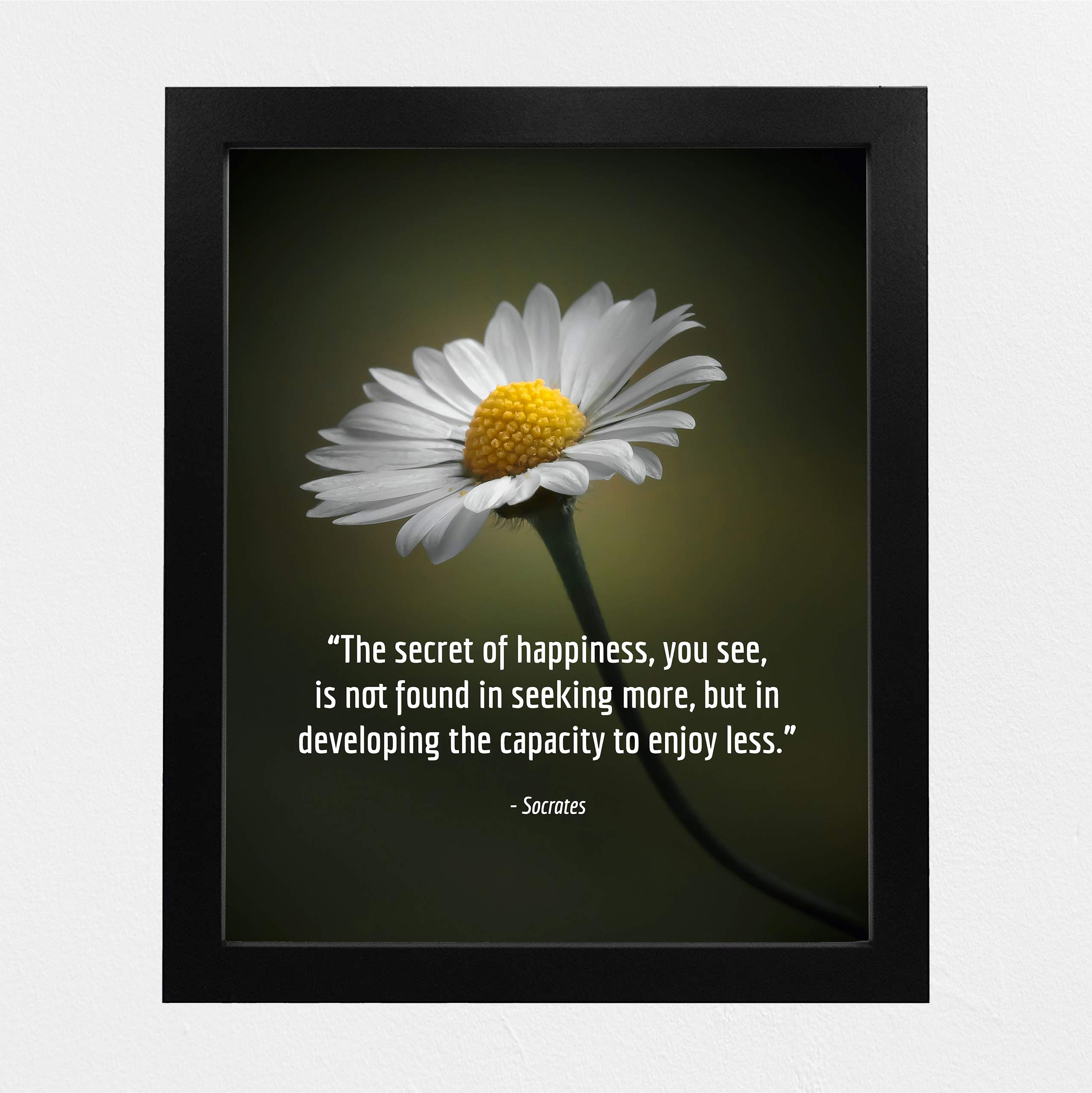 Socrates Quotes Wall Art - Inspirational Philosophy Print with Floral Design, Motivational Decor for Living Room, Home, Office & Bedroom - Unframed 8x10 - Perfect for Study Spaces & Meditation Rooms