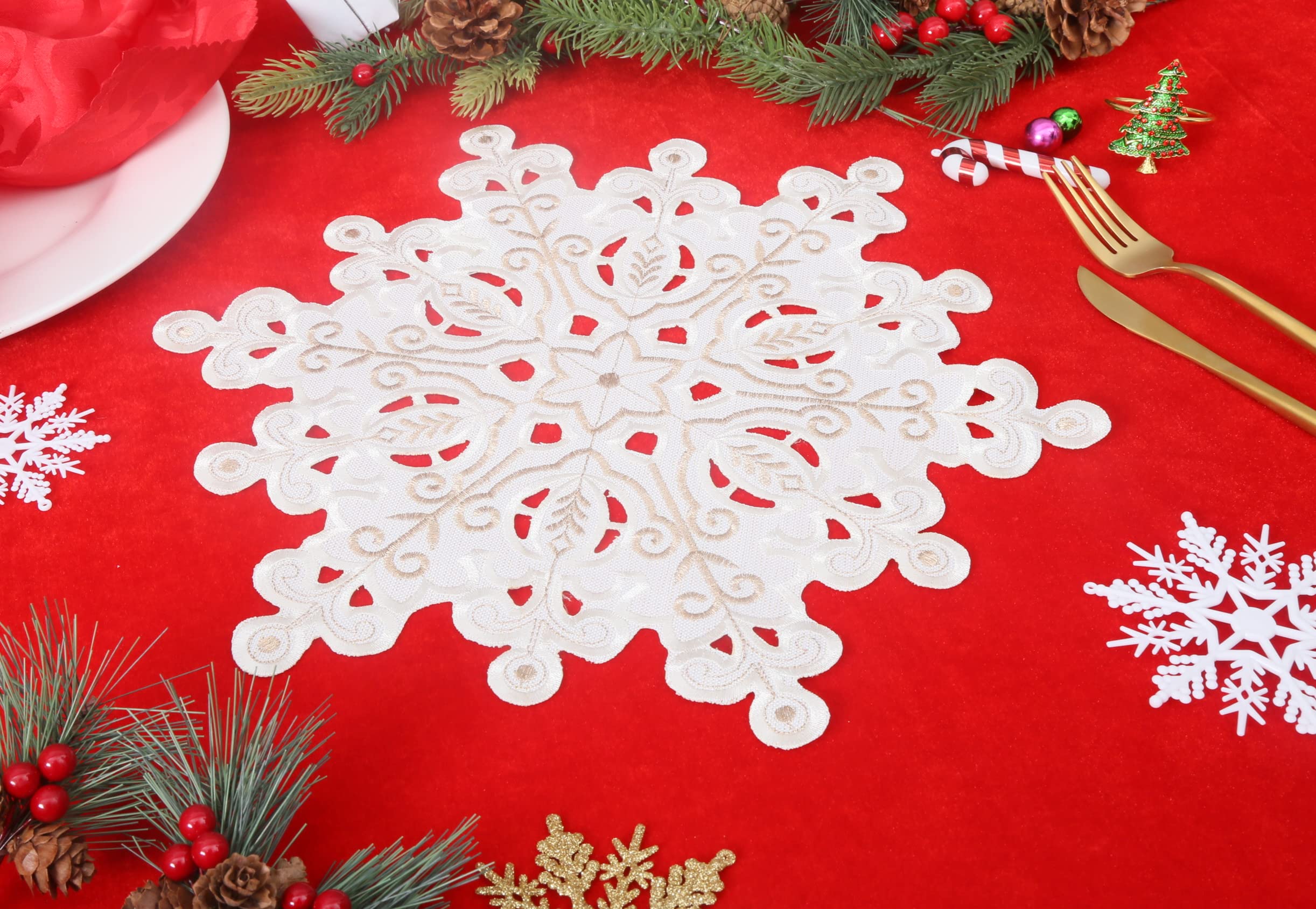 GRANDDECO Christmas Placemats Set of 4 - 14