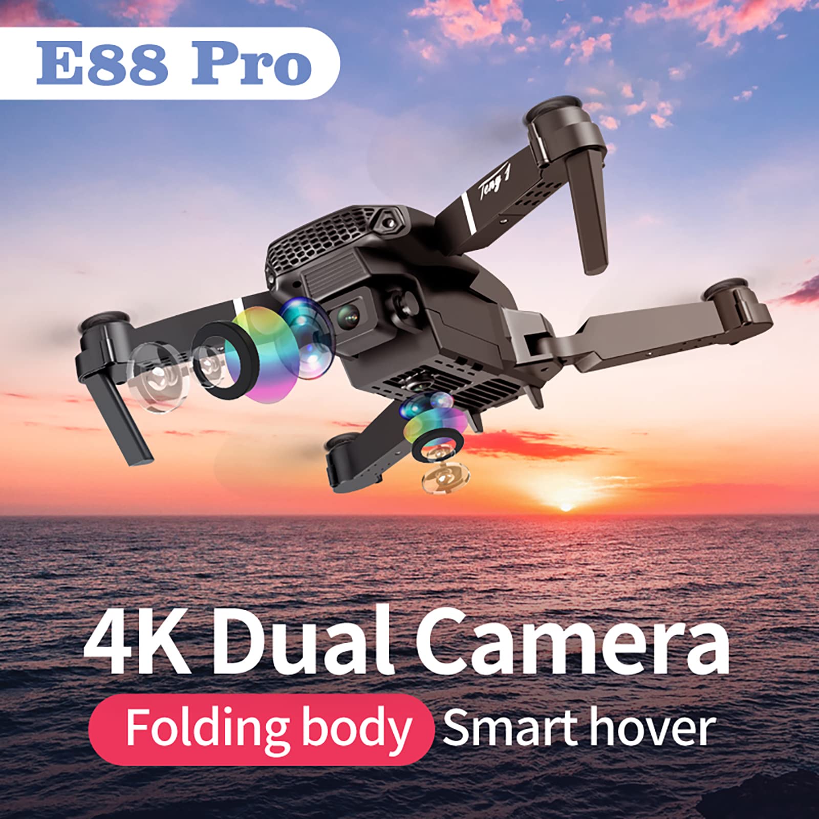 Foldable 4K FPV Mini Drone with Dual Camera, One-Click Takeoff/Landing, 3D Flip, Speed Adjustment - Perfect for Aerial Photography, Travel Vlogging & Outdoor Adventures