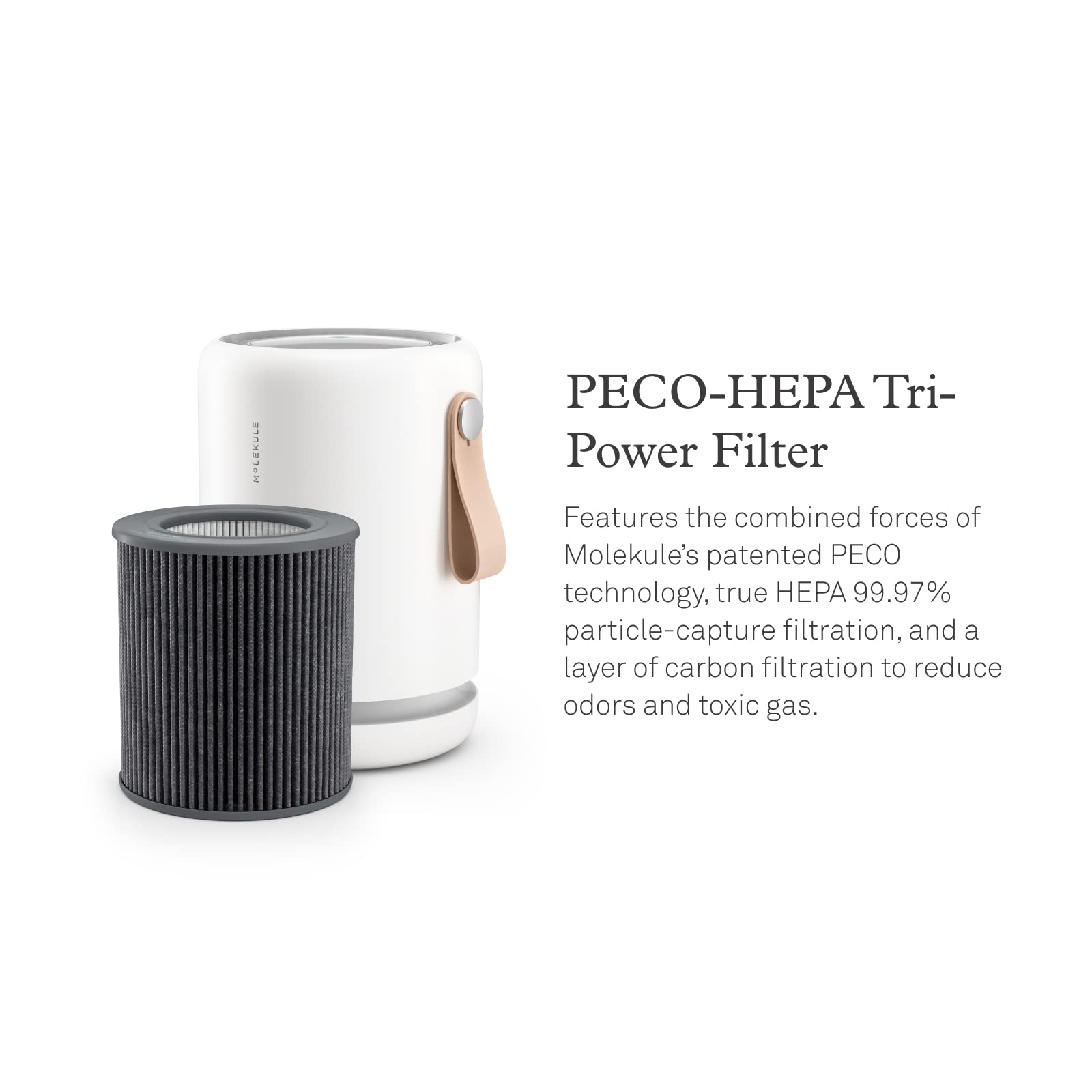 Molekule Air Mini+ White HEPA Air Purifier for Small Rooms up to 250 sq ft - Filters Mold, Smoke, Dust, Bacteria & Viruses | Alexa-Compatible for Bedroom, Nursery, Office & Home Use