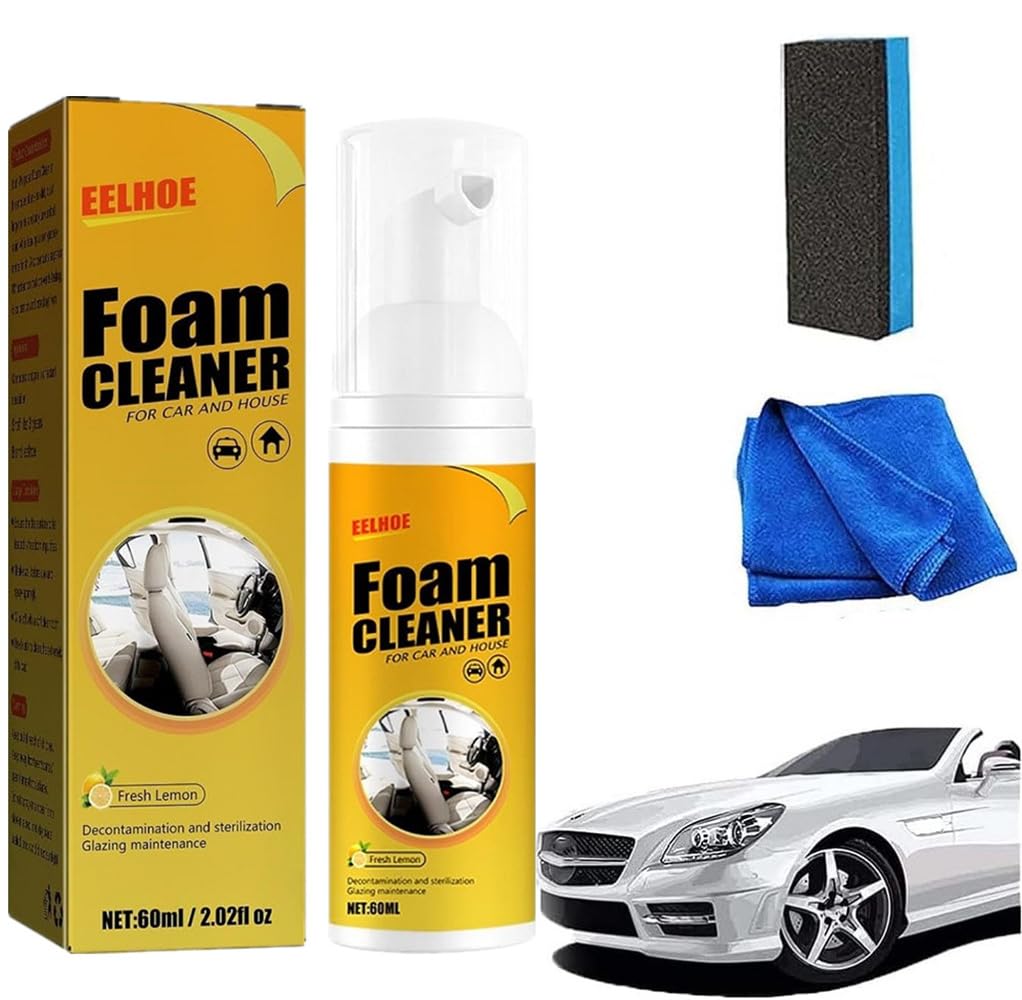 Chromostas Heavy Duty All-Purpose Foam Cleaner Spray - Powerful Car Interior Stain Remover (60ml) | Multi-Surface Cleaner for Auto Upholstery, Seats & Dashboard | Ideal for Car Detailing & Home Cleaning
