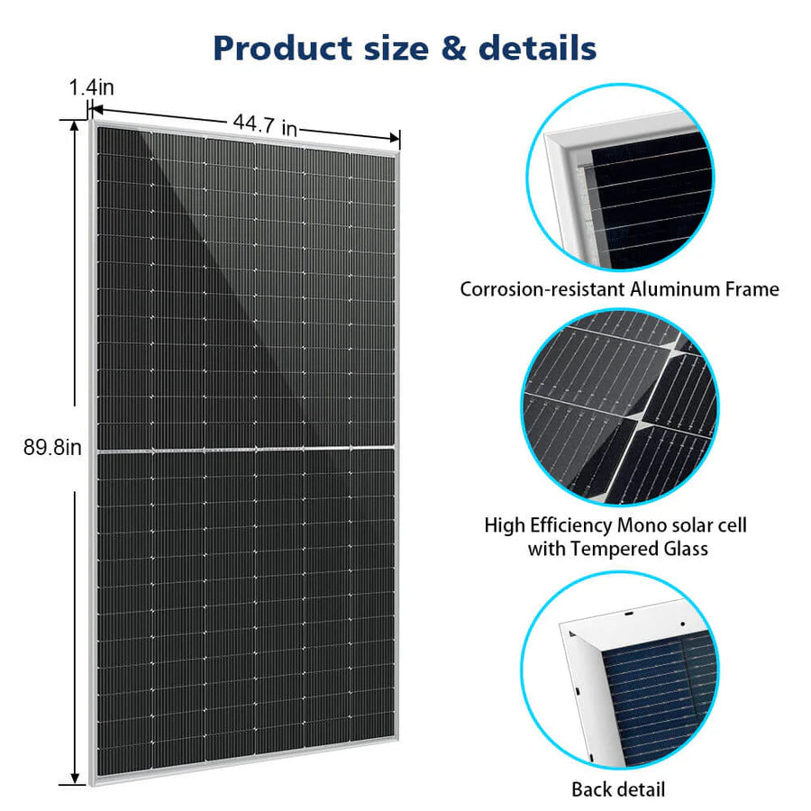 560 Watt Bifacial PERC Solar Panel for Home & Commercial Use - High Efficiency Renewable Energy Solution for Rooftop, Ground Mount, and Off-Grid Systems