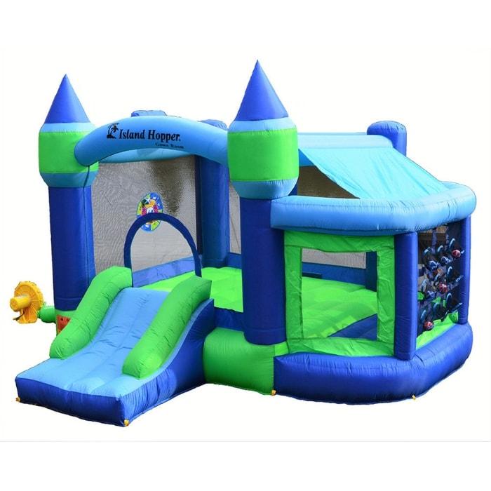 Island Hopper Shady Play Inflatable Bounce House for Kids - Indoor/Outdoor Game Room, Birthday Parties & Backyard Fun