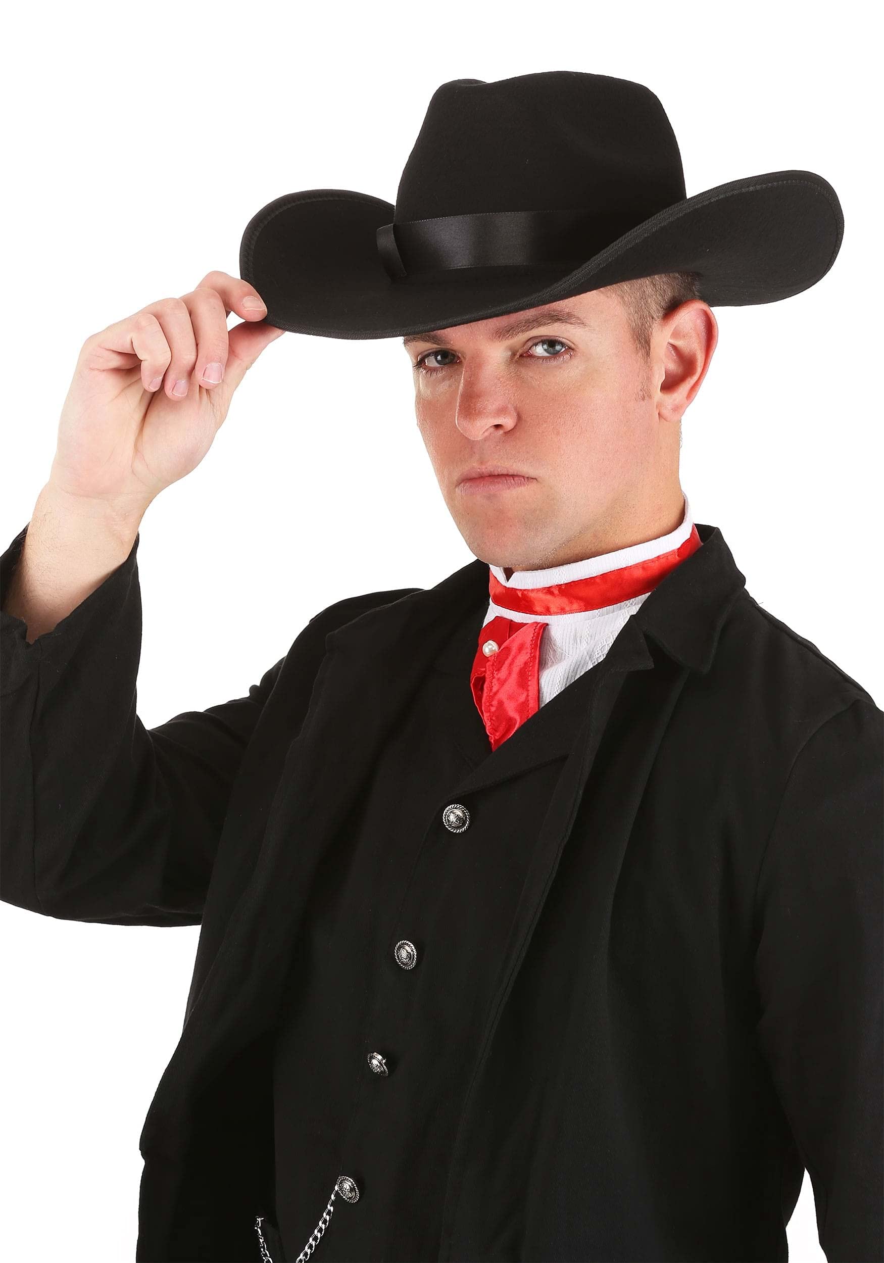 Black Cowboy Hat for Men, Women & Kids - Western Rodeo Costume Accessory for Halloween, Cosplay, Themed Parties & Wild West Events