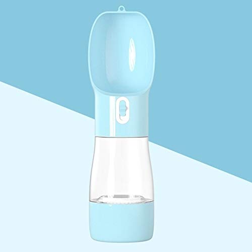Portable Dog Water Bottle & Feeder - Travel Pet Drinking Accessory for Dogs, Cats, Puppies - Leakproof Outdoor Water Dispenser for Hiking, Walking, Camping (Blue)
